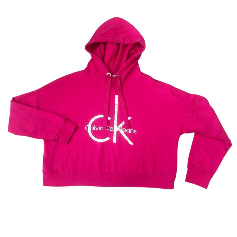 Calvin Klein Jeans Pink CK Logo Hoodie Womens Size M